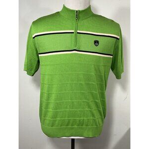 Men’s Size Medium PING Collection Golf Knit Shirt Neon Green Mr Ping Man Logo